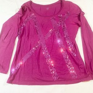 Hot Pink Sequined Tee